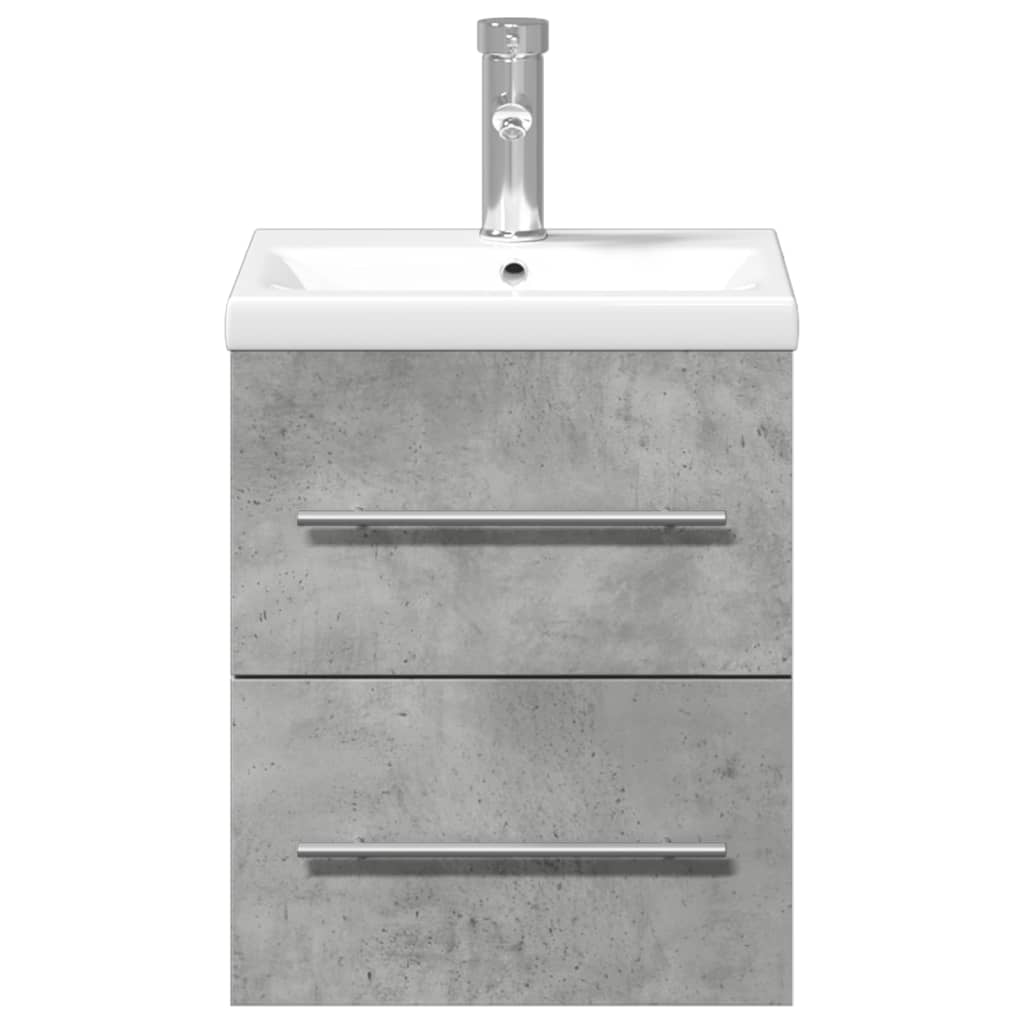 Bathroom Sink Cabinet with Built-in Basin Concrete Grey