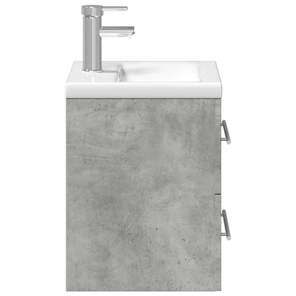 Bathroom Sink Cabinet with Built-in Basin Concrete Grey