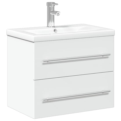 Bathroom Sink Cabinet with Built-in Basin White - Bend