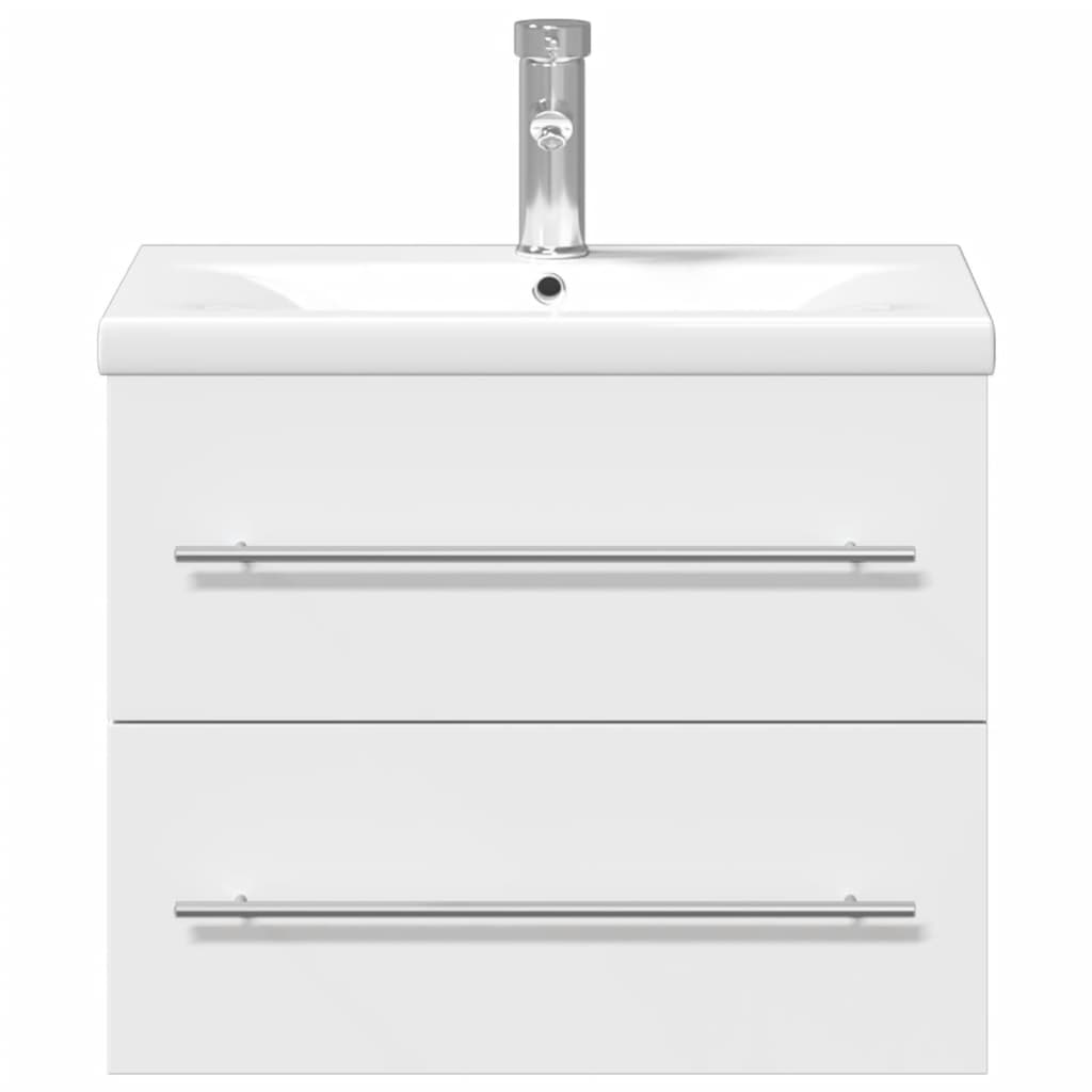 Bathroom Sink Cabinet with Built-in Basin White - Bend