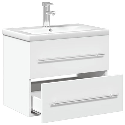 Bathroom Sink Cabinet with Built-in Basin White - Bend