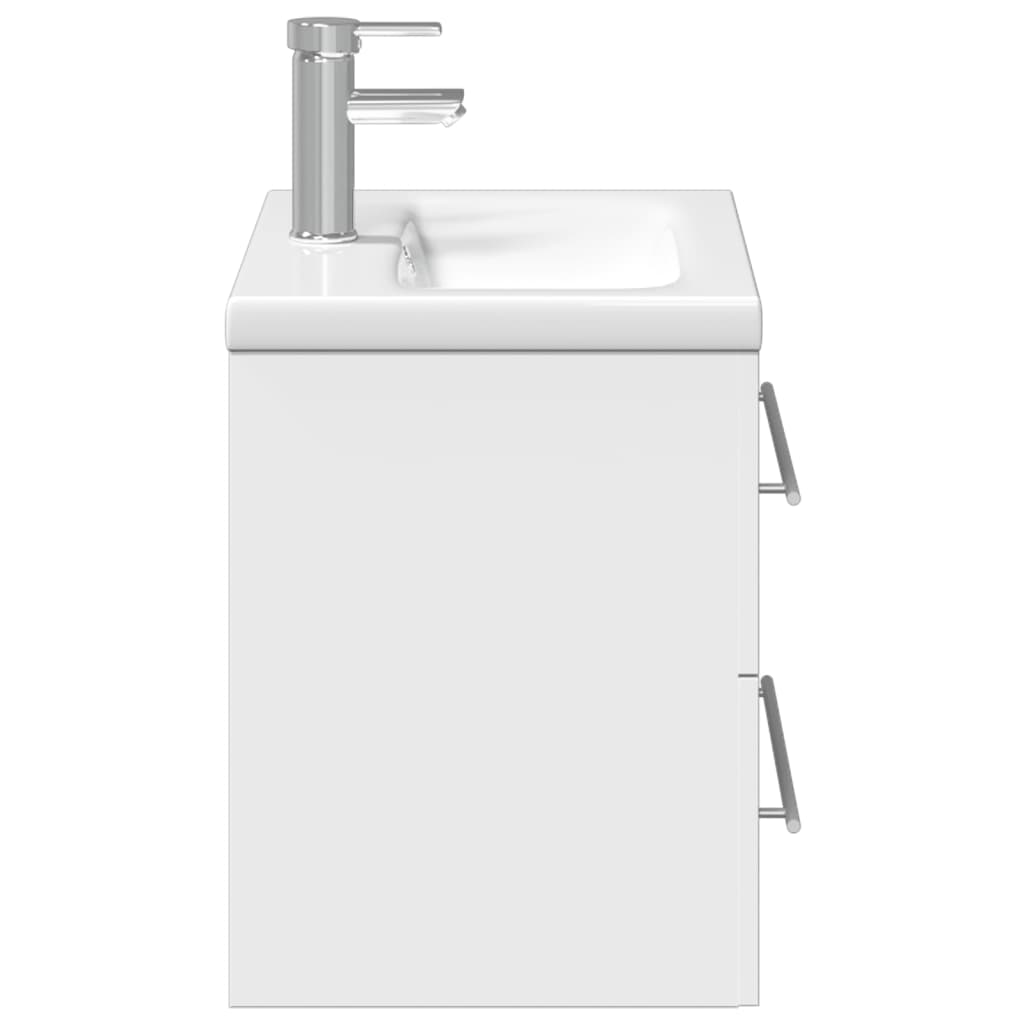 Bathroom Sink Cabinet with Built-in Basin White - Bend