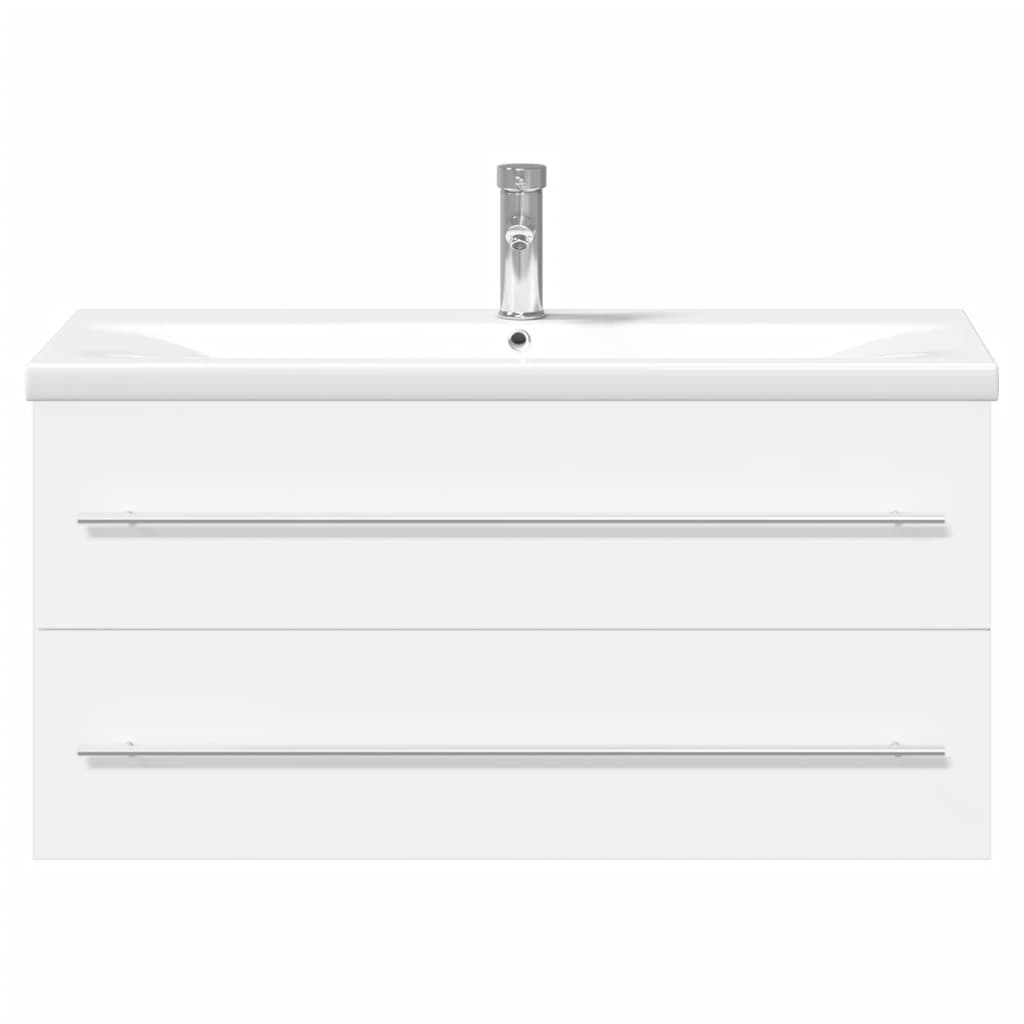 Bathroom Sink Cabinet with Built-in Basin White