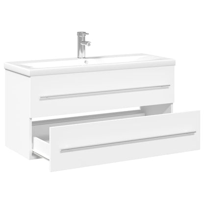 Bathroom Sink Cabinet with Built-in Basin White