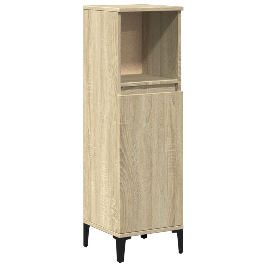 Bathroom Cabinet Sonoma Oak 30x30x100 cm Engineered Wood - Bend