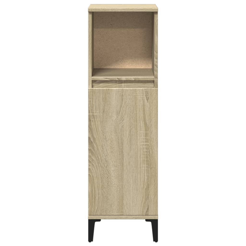 Bathroom Cabinet Sonoma Oak 30x30x100 cm Engineered Wood - Bend