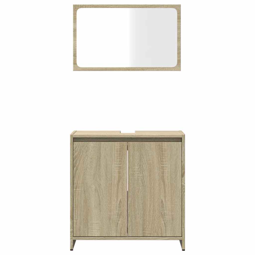 Bathroom Furniture Set Sonoma Oak Engineered Wood