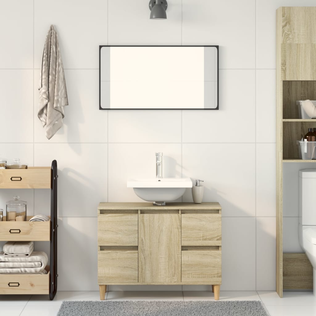 Sink Cabinet Sonoma Oak 80x33x60 cm Engineered Wood - Bend