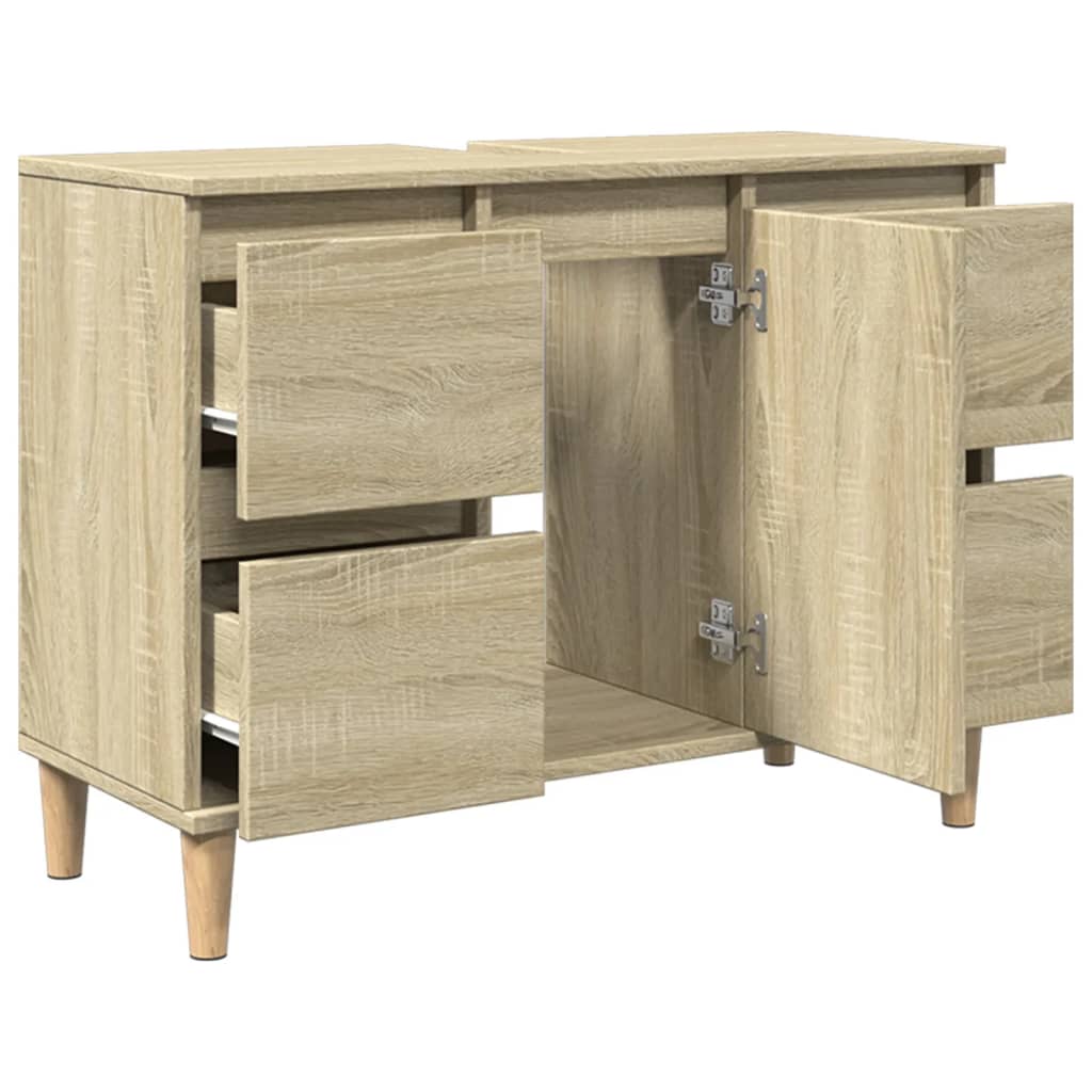 Sink Cabinet Sonoma Oak 80x33x60 cm Engineered Wood - Bend