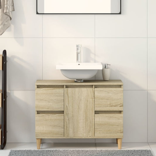 Sink Cabinet Sonoma Oak 80x33x60 cm Engineered Wood - Bend