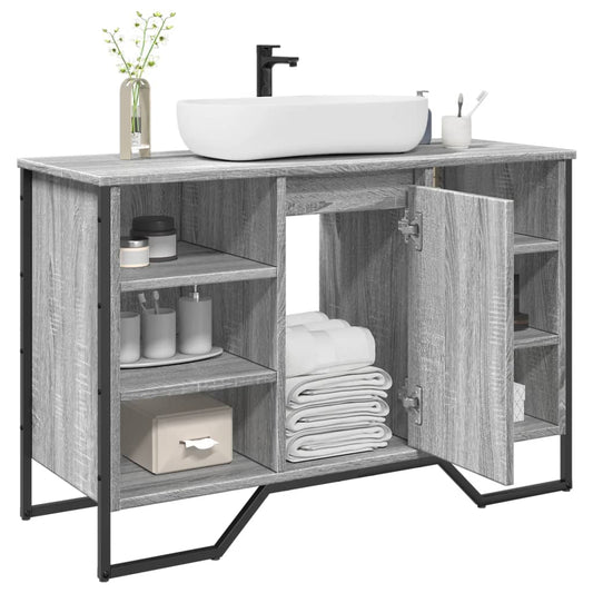 Bathroom Sink Cabinet Grey Sonoma 91x35x60 cm Engineered Wood