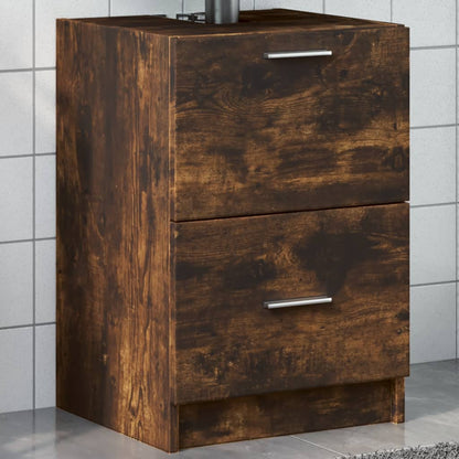 Sink Cabinet Smoked Oak 40x37x59 cm Engineered Wood