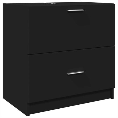 Sink Cabinet Black 59x37x59 cm Engineered Wood