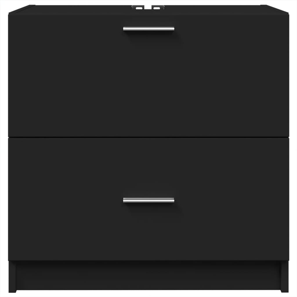 Sink Cabinet Black 59x37x59 cm Engineered Wood