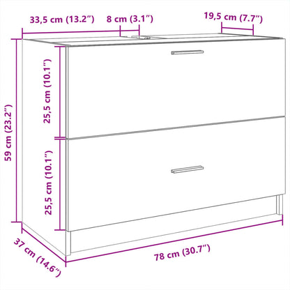 Sink Cabinet Concrete Grey 78x37x59 cm Engineered Wood