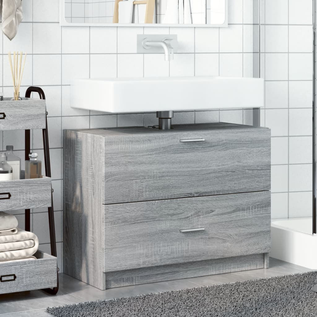 Sink Cabinet Grey Sonoma 78x37x59 cm Engineered Wood