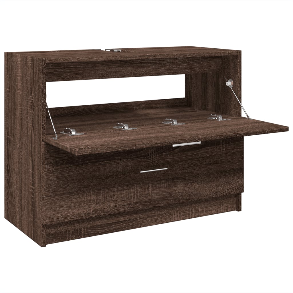 Sink Cabinet Brown Oak 78x37x59 cm Engineered Wood