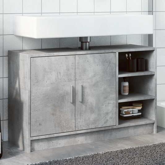 Sink Cabinet Concrete Grey 90x29x55 cm Engineered Wood