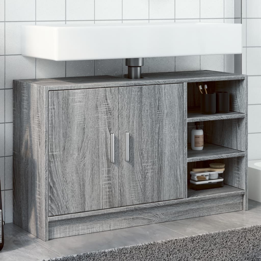 Sink Cabinet Grey Sonoma 90x29x55 cm Engineered Wood