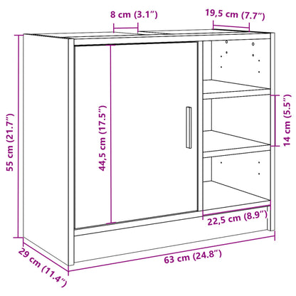 Sink Cabinet Sonoma Oak 63x29x55 cm Engineered Wood