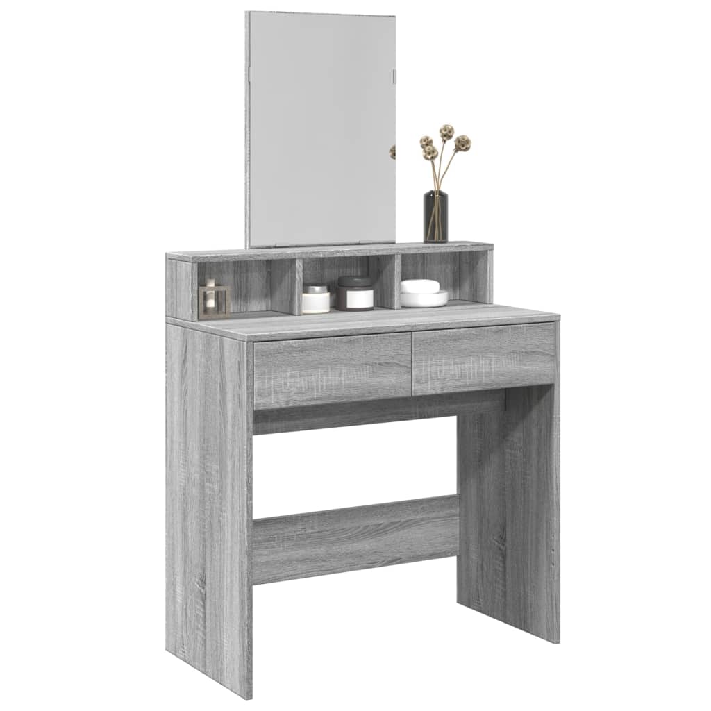 Dressing Table with Mirror Grey Sonoma 80x41x144.5 cm - Bend