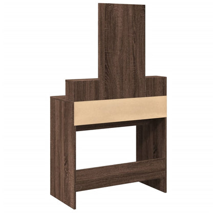 Dressing Table with Mirror Brown Oak 80x41x144.5 cm