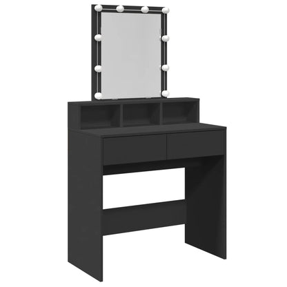 Dressing Table with LED Black 80x41x144.5 cm - Bend