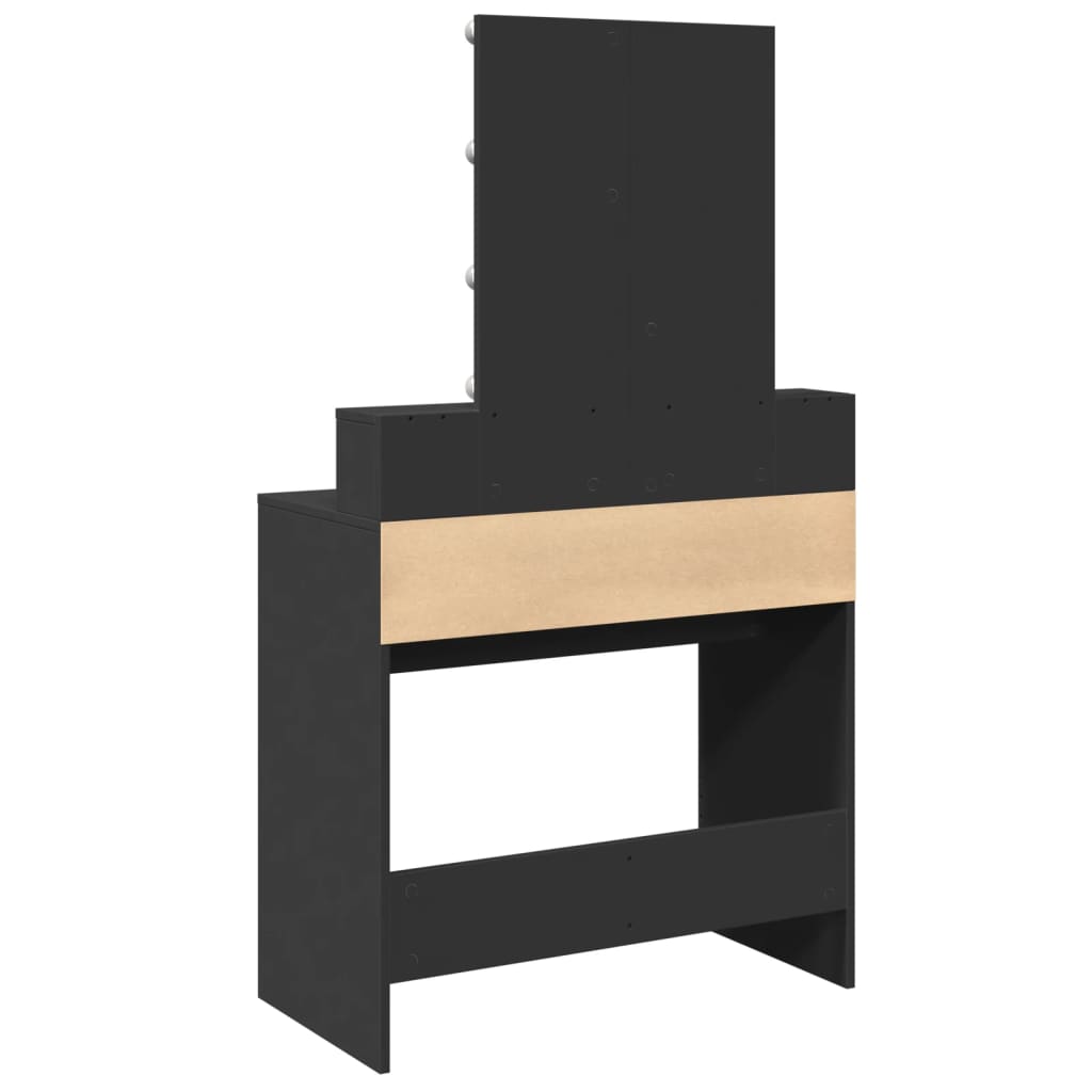 Dressing Table with LED Black 80x41x144.5 cm - Bend