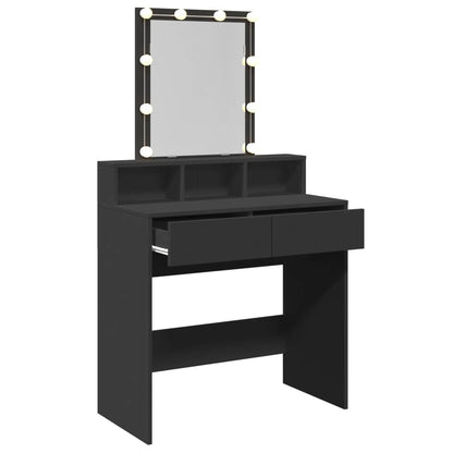 Dressing Table with LED Black 80x41x144.5 cm - Bend