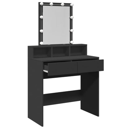 Dressing Table with LED Black 80x41x144.5 cm - Bend