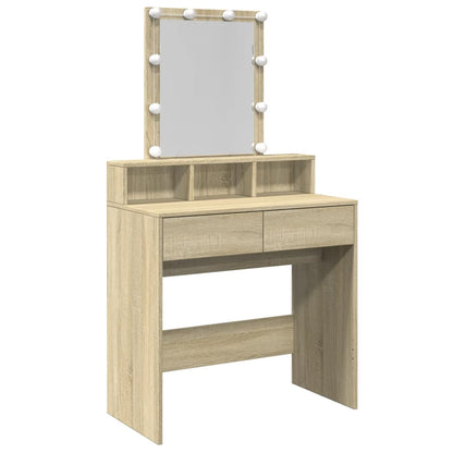 Dressing Table with LED Sonoma Oak 80x41x144.5 cm