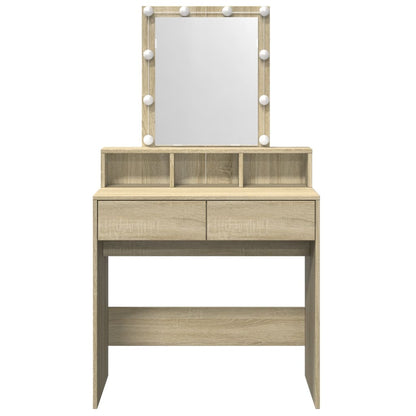 Dressing Table with LED Sonoma Oak 80x41x144.5 cm