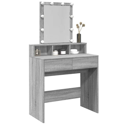 Dressing Table with LED Grey Sonoma 80x41x144.5 cm