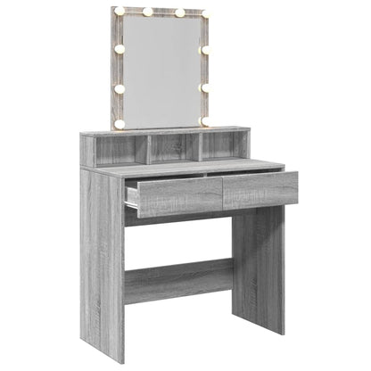 Dressing Table with LED Grey Sonoma 80x41x144.5 cm