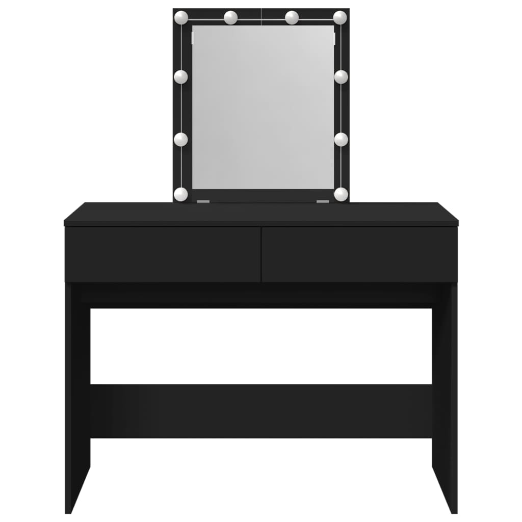 Dressing Table with LED Black 100x40x130 cm - Bend