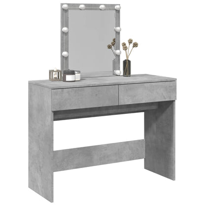 Dressing Table with LED Concrete Grey 100x40x130 cm - Bend