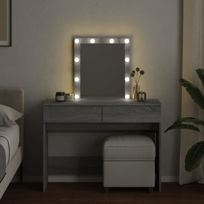 Dressing Table with LED Grey Sonoma 100x40x130 cm