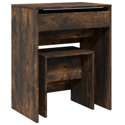 Dressing Table and Stool Smoked Oak 60x40x113.5 cm - Bend