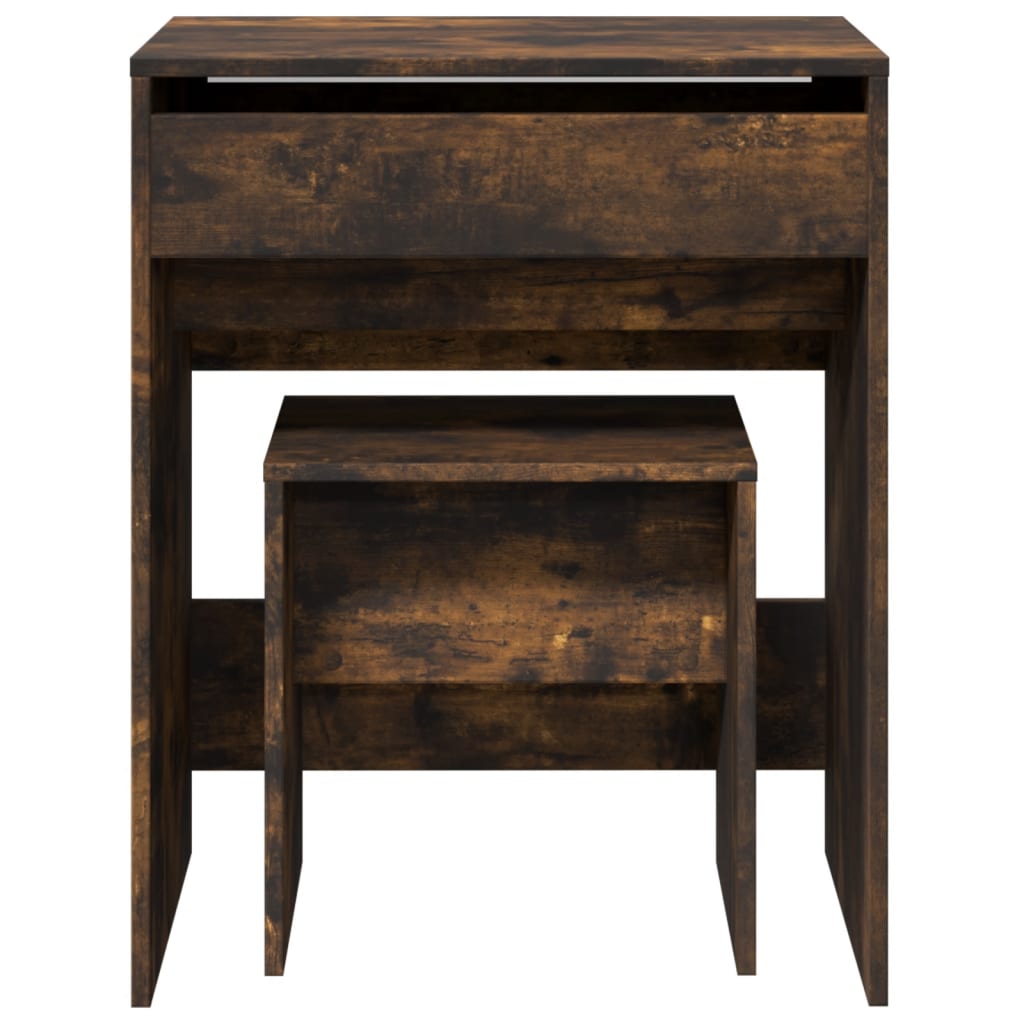 Dressing Table and Stool Smoked Oak 60x40x113.5 cm - Bend