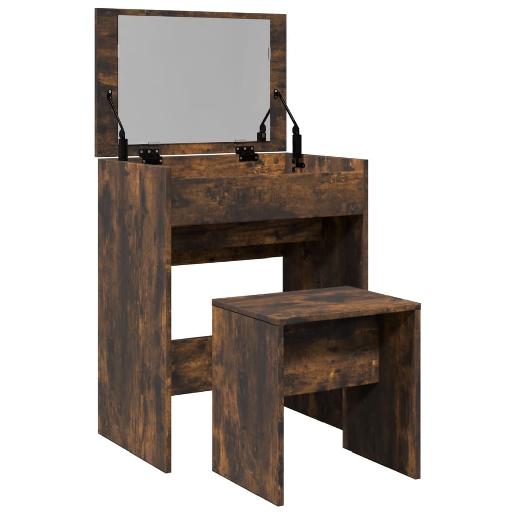 Dressing Table and Stool Smoked Oak 60x40x113.5 cm - Bend