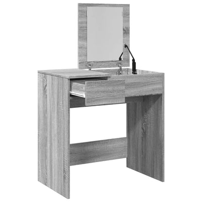 Dressing Table with Mirror Grey Sonoma 73x46.5x120 cm