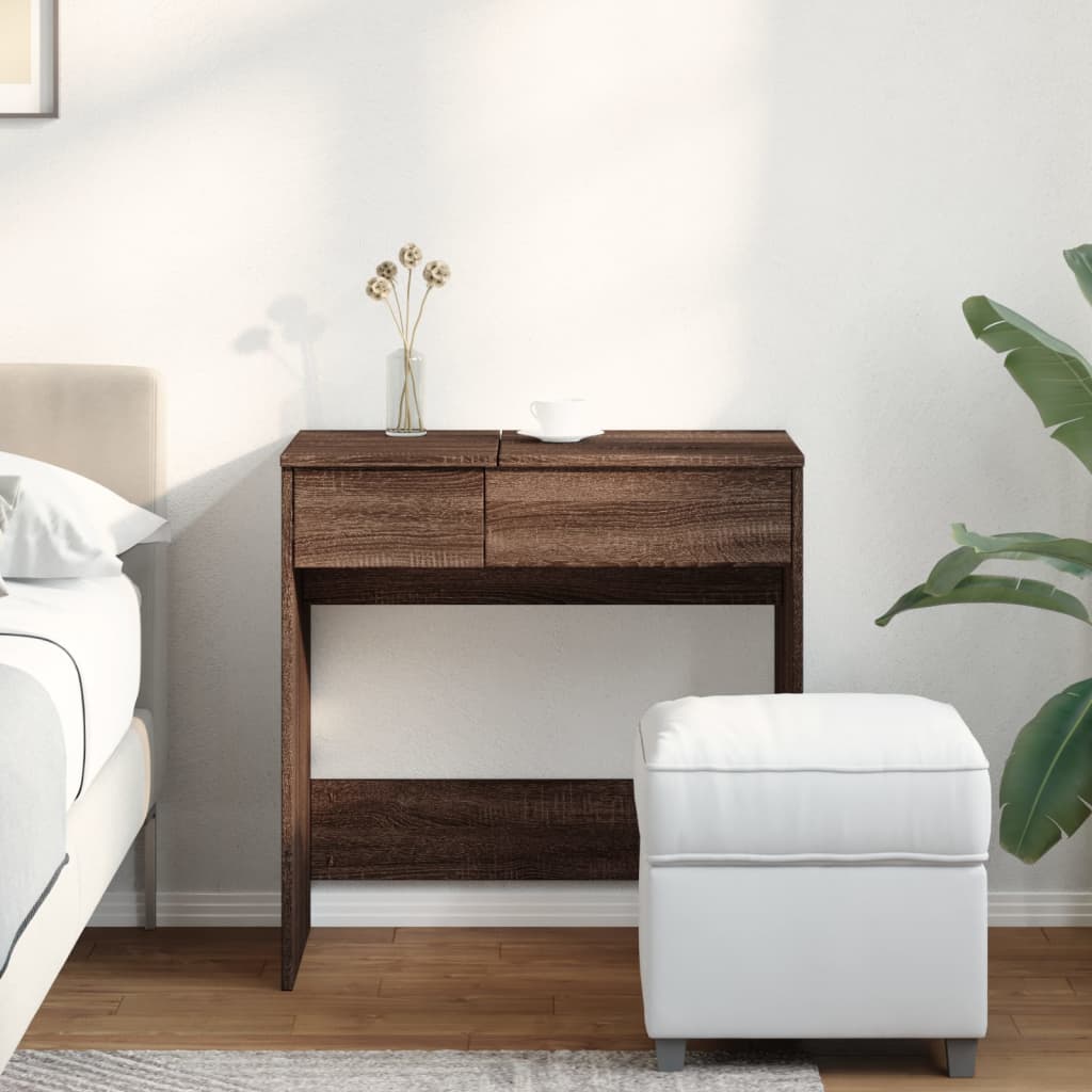 Dressing Table with Mirror Brown Oak 73x46.5x120 cm - Bend