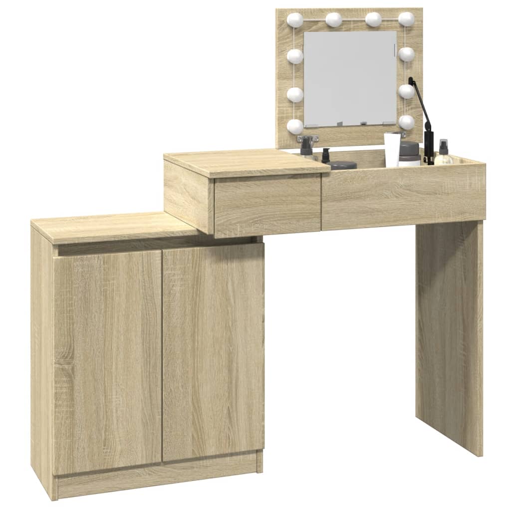 Dressing Table with LED Sonoma Oak 115x37x110.5 cm - Bend