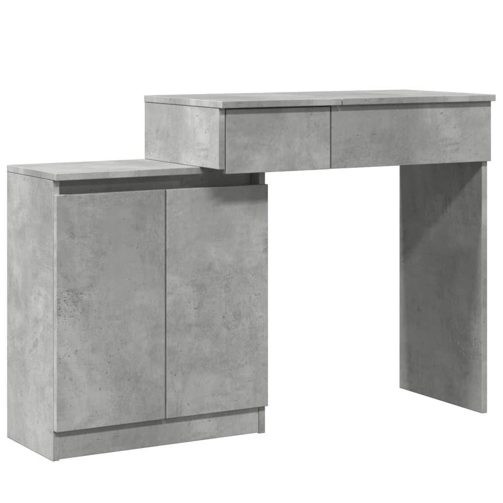 Dressing Table with LED Concrete Grey 115x37x110.5 cm - Bend