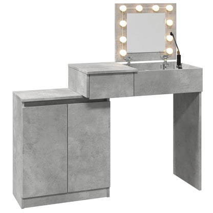 Dressing Table with LED Concrete Grey 115x37x110.5 cm - Bend