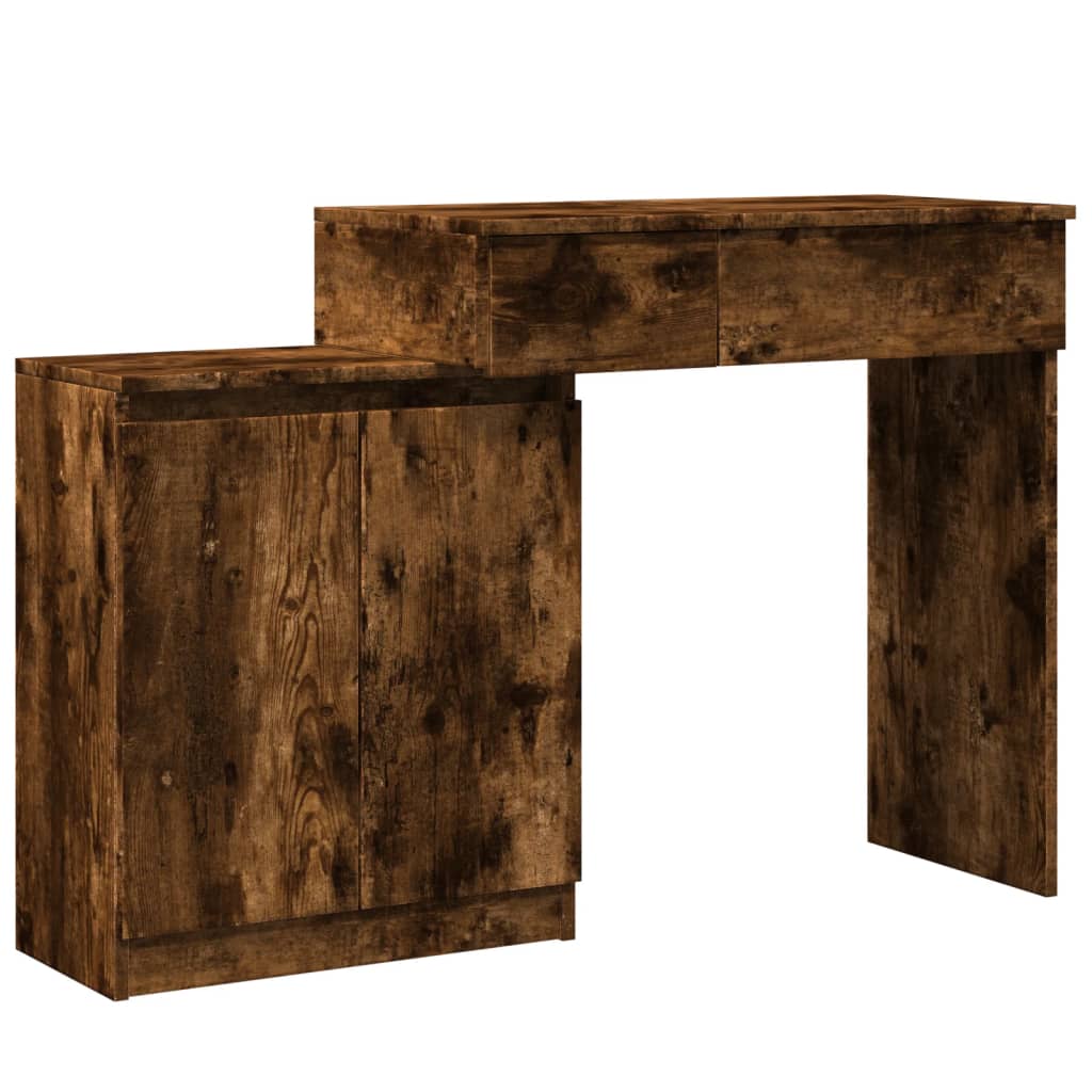 Dressing Table with LED Smoked Oak 115x37x110.5 cm - Bend