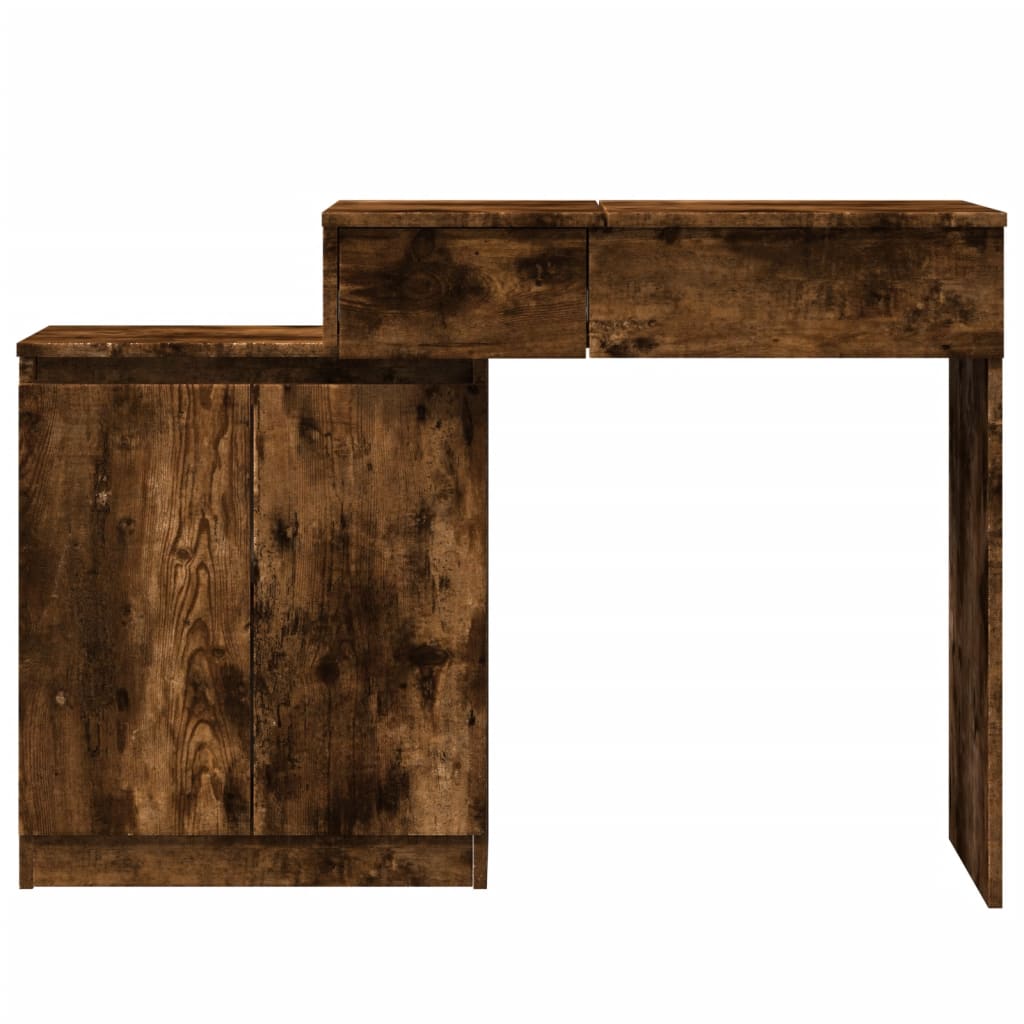 Dressing Table with LED Smoked Oak 115x37x110.5 cm - Bend