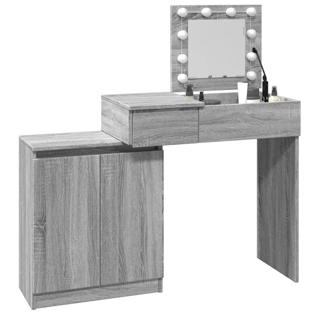 Dressing Table with LED Grey Sonoma 115x37x110.5 cm - Bend