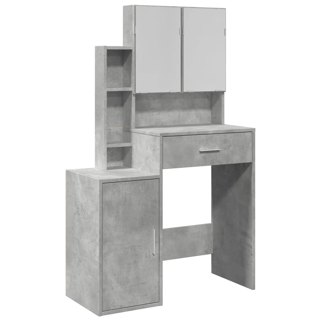 Dressing Table with Cabinet Concrete Grey 80x35x132 cm - Bend