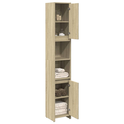 Bathroom Cabinet Sonoma Oak 30x30x183.5 cm Engineered Wood